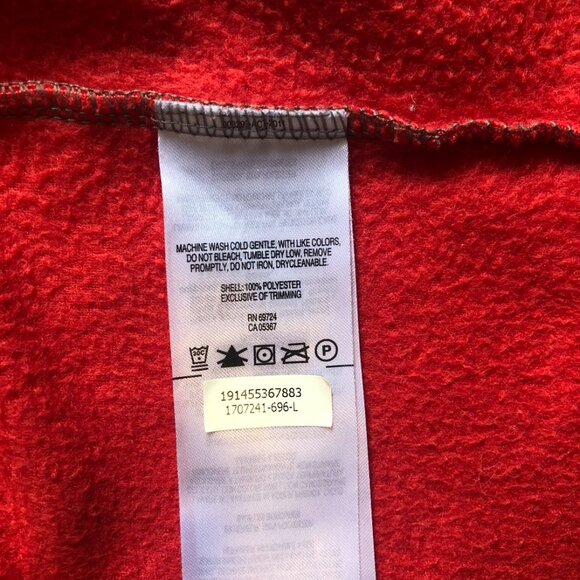 Columbia Red/Gray Fleece Long Sleeve Zip Sweater Jacket Kid L (14-16) Women S 36 - Picture 6 of 10